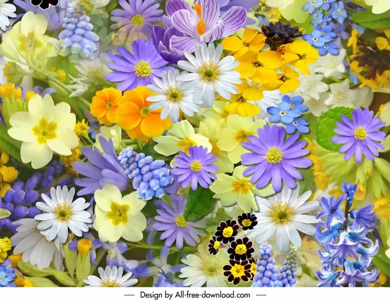 flower brushes backdrop elegant colorful blooming 