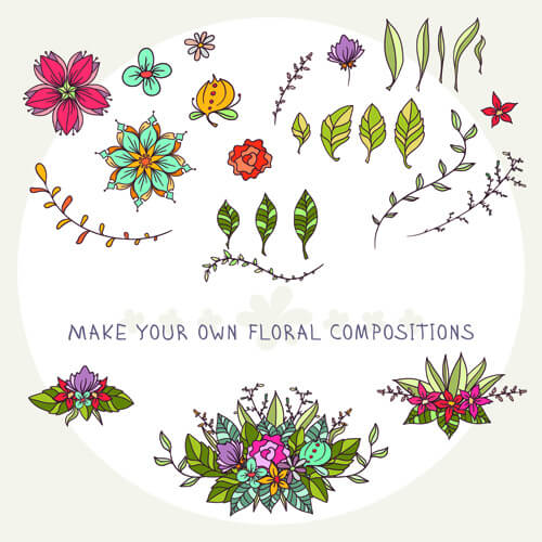 flower decor illustration vector