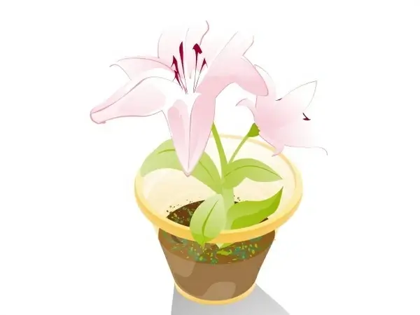 flower pot vector design with color style