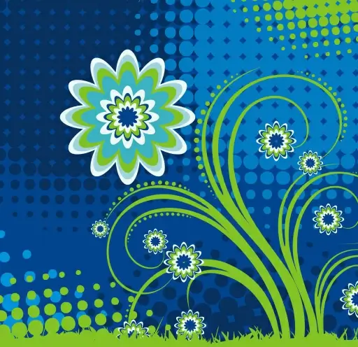 flower in blue vector graphic