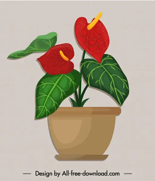 flowerpot icon colored classic flat sketch
