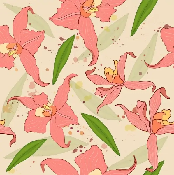 flowers background repeating classical design