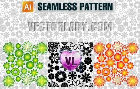 flowers buds vector seamless pattern