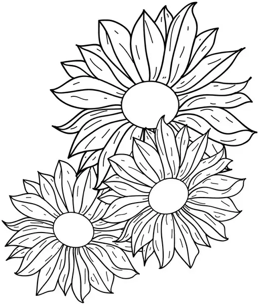 flowers line drawing