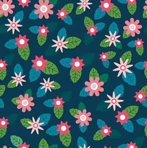 flowers pattern colorful classical repeating design