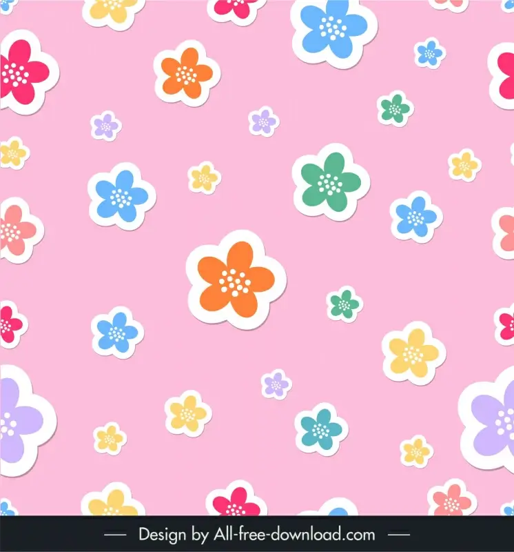 flowers pattern template flat cute flowers