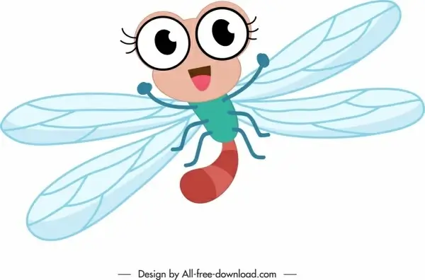 fly icon cute stylized cartoon character sketch