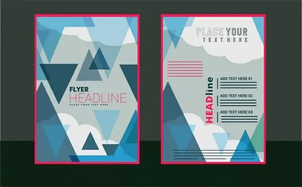 flyer brochure cover design abstract triangles style