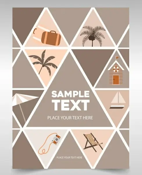 flyer cover template beach theme triangles isolation