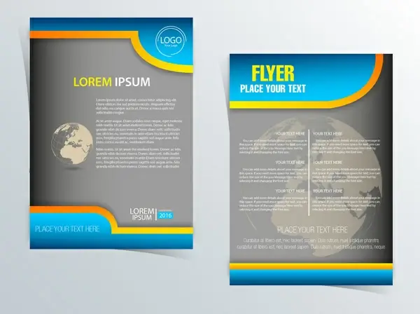 flyer design with globe vignette illustration