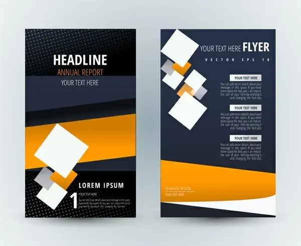 flyer template design with modern background and squares
