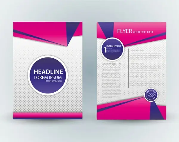 flyer template design with pink and spots background