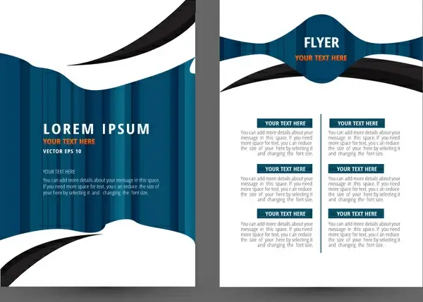 flyer template design with white and blue background