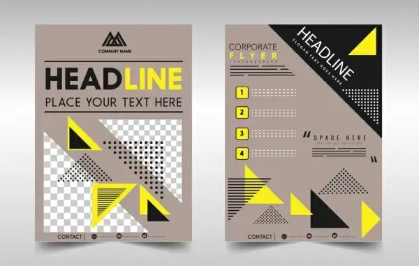 flyer template modern triangles decoration