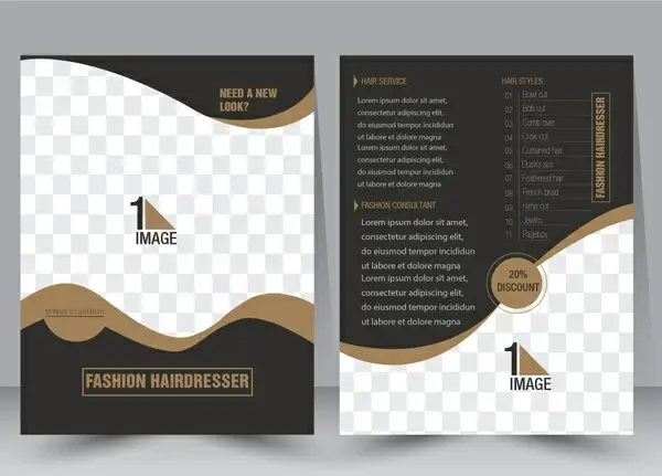 flyer template vector illustration with checkered background
