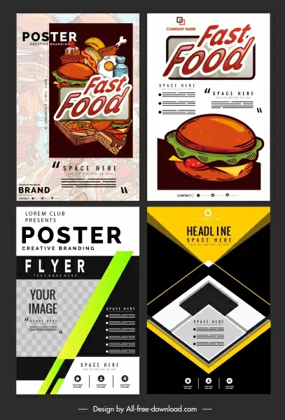 flyer templates fast food abstract themes