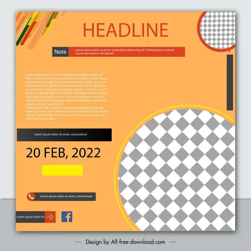 flyers business template elegant checkered circle decor