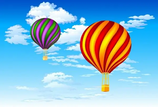flying balloons background colorful decoration