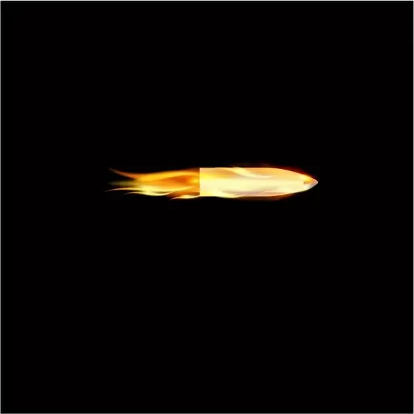Flying bullet with flame