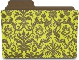 Folder damask chartreusey