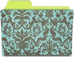 Folder damask turquoise