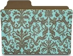 Folder damask turquoisey
