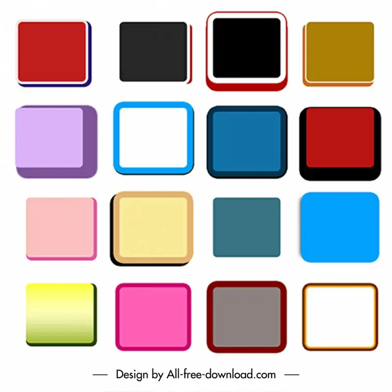 font style colorful flat squares template