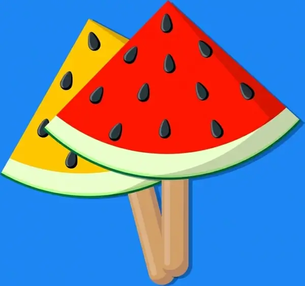 food background water melon ice cream icons