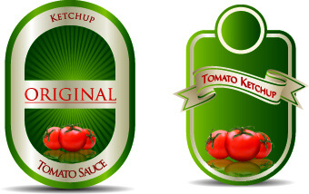 food labels with ribbon vector