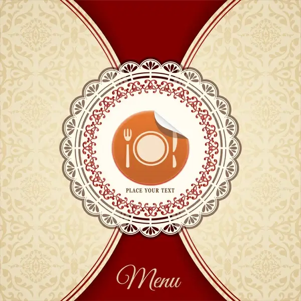 food menu cover with classical pattern