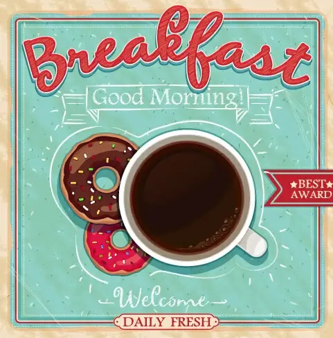 food retro style poster vector