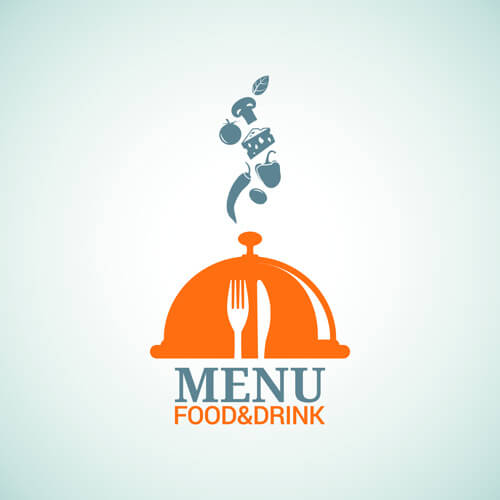 food with drinks menu logo vector