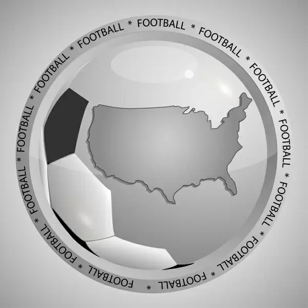 football logo template shiny black white map sketch