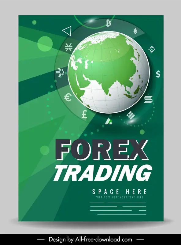 forex flyer templates dynamic globe currency elements decor