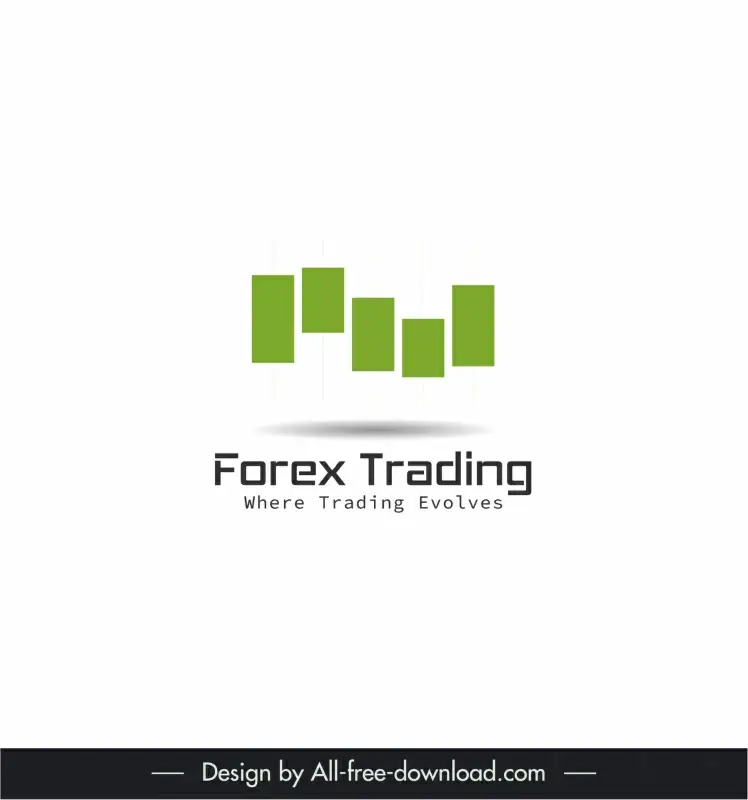 forex logo geometric column chart design