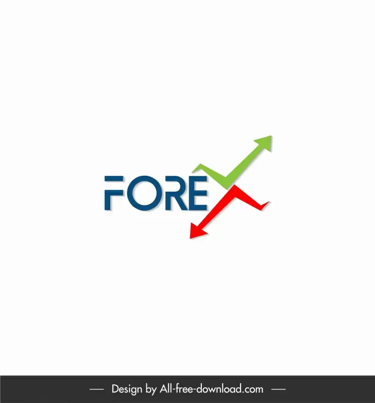 forex logotype modern flat texts up down arrows sketch