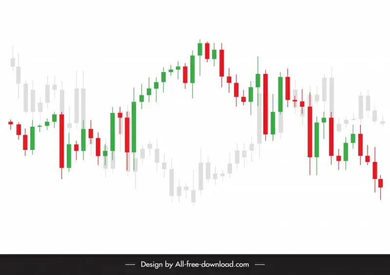 forex trading backdrop flat fluctuating candlestick chart design