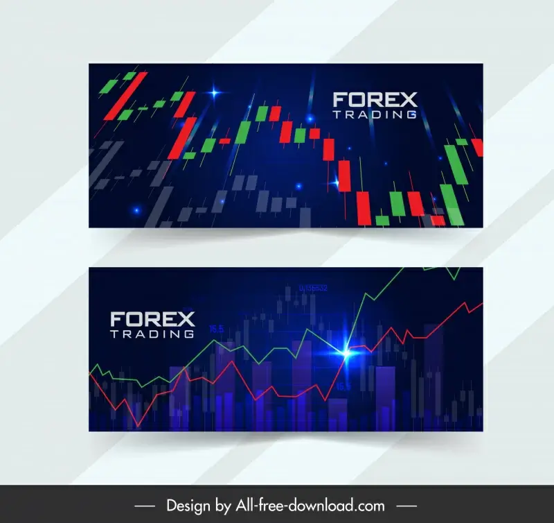 forex trading banner business charts light effect decor