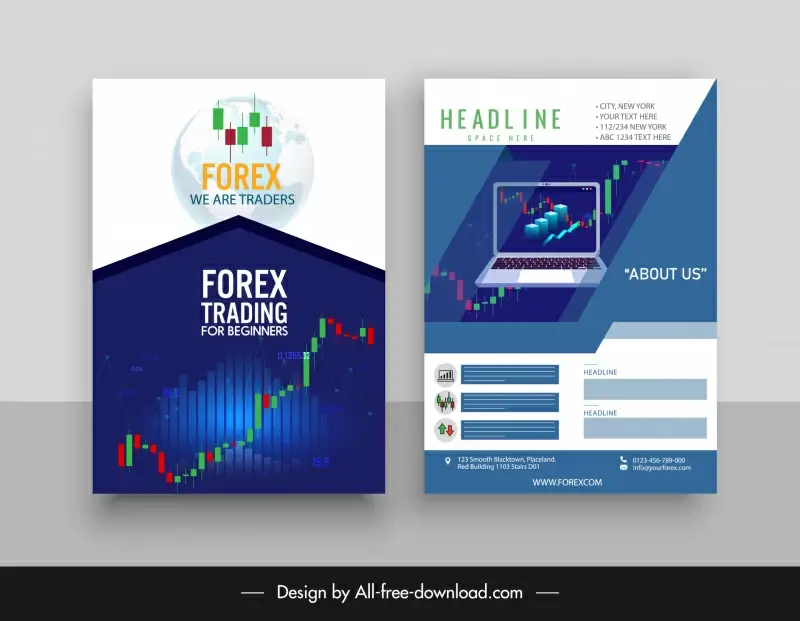 forex trading flyer template elegant chart laptop decor