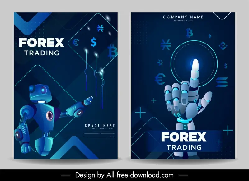 forex trading flyer template robotic technology currency elements decor