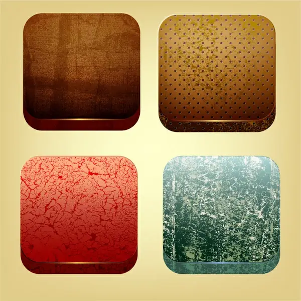 four sets of square ecologic pattern icons