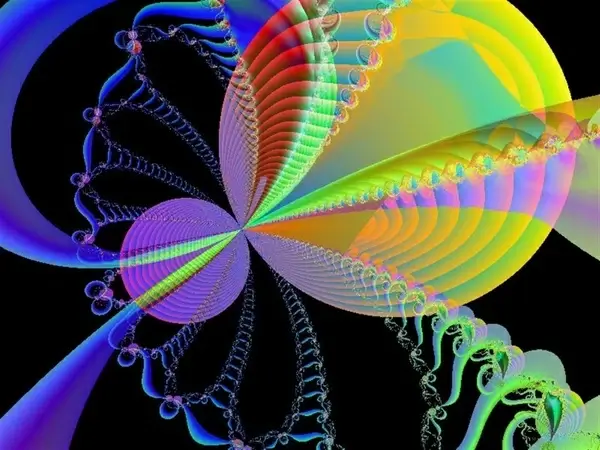 fractal blue multicolour