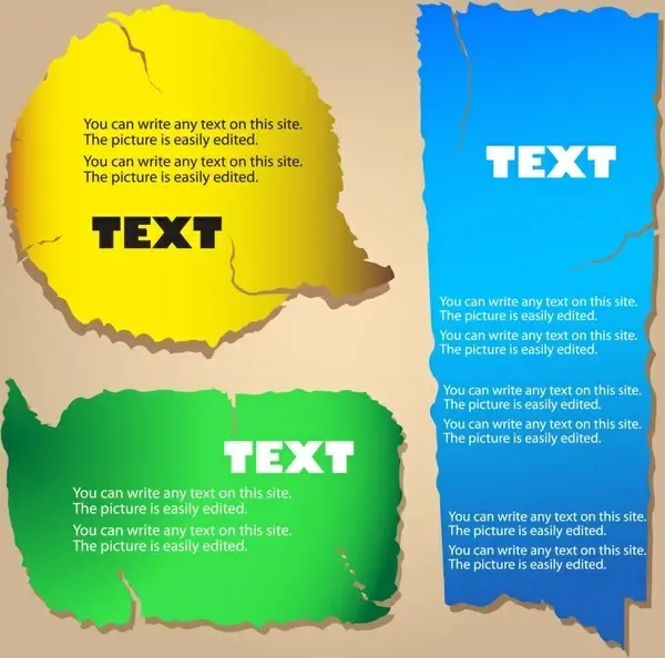 text box templates colored modern ragged decor