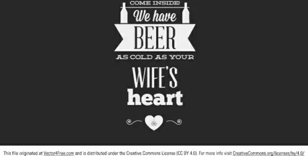 free beer typographic vector