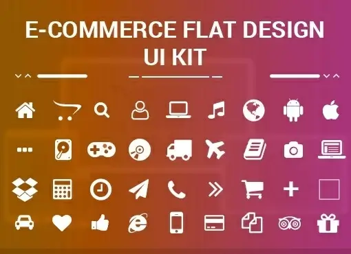 free ecommerce web flat design ui kit