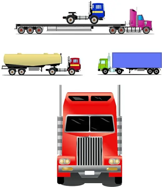 free trucks and trailers vector