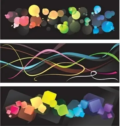abstract colorful background sets curves bokeh cubic style