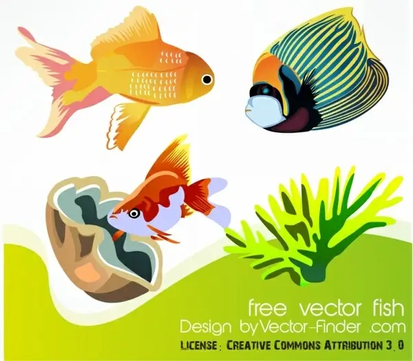 fishes background colorful cartoon style design