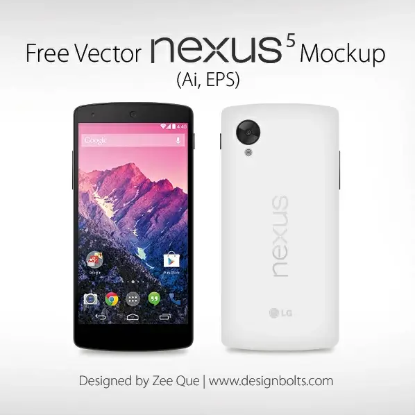 free vector google nexus 5 mockup