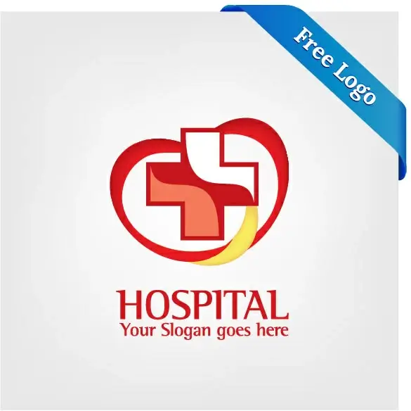 free vector heart care hospital logo